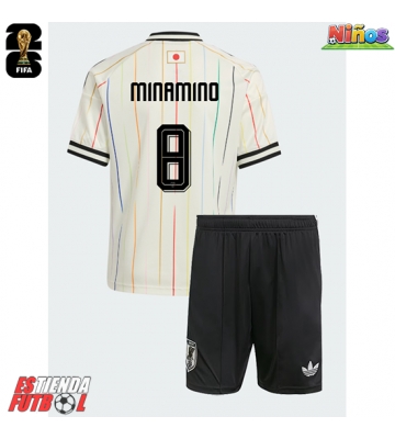 Japón Takumi Minamino #8 Segunda Equipación Niños Mundial 2026 Manga Corta (+ Pantalones cortos)